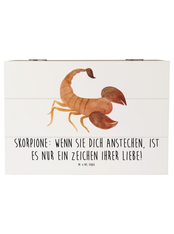 Mr. & Mrs. Panda Kiste Skorpion Liebe mit Spruch in Weiß