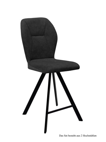 58 aufm Kessel THEKENSTUHL (2er-Set) Denicha 51x109x60 Schwarz/Cognac