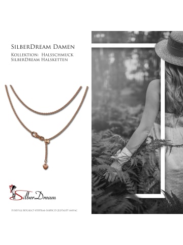 SilberDream 925 Silber vergoldet (Roségold 333) Damen SilberDream Halsketten Herz  ca. 45cm