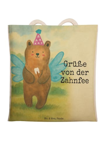 Mr. & Mrs. Panda Tote Bag Bär Zahnfee Design mit Spruch in Weiß
