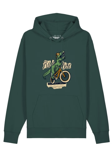 wat? Apparel Sweatshirt T-Rex Fahrrad in Glazed Green