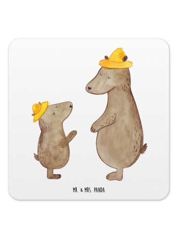 Mr. & Mrs. Panda Tischuntersetzer Bären mit Hut ohne Spruch in Weiß