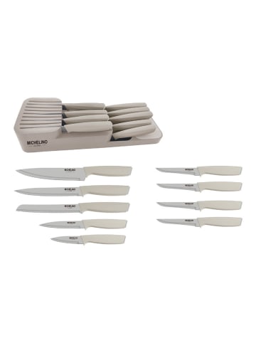 Michelino MICHELINO Praktisches 10-teiliges Messerorganizer-Set: in Beige