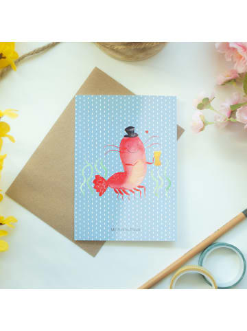 Mr. & Mrs. Panda Beileidskarte Hummer Weizen ohne Spruch in Blau Pastell