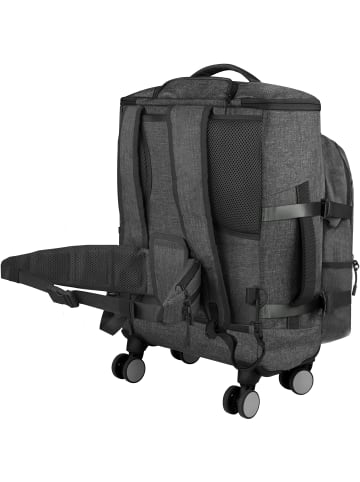 normani Reisetrolley mit kleinem 8L Rucksack und Hüftgurt in Anthrazit