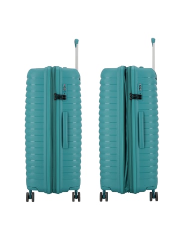 D&N Travel Line 4500 4 Rollen Trolley L 75 cm mit Dehnfalte petrol