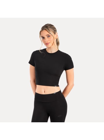 SMILODOX Crop Shirt Kenna in Schwarz