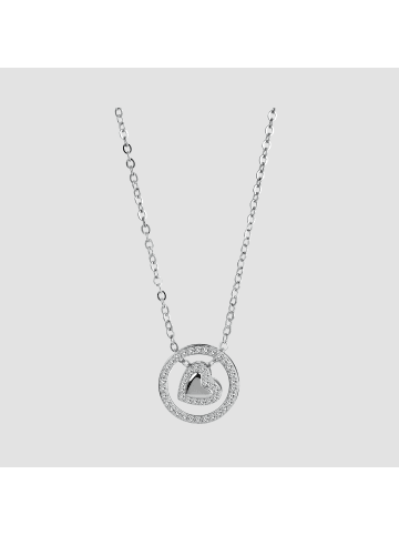 Adeliás Damen Halskette mit Anhänger – Herz aus 925 Silber in silber