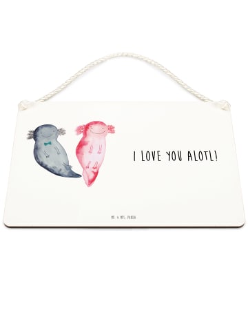 Mr. & Mrs. Panda holzbild Axolotl Liebe mit Spruch in Weiß