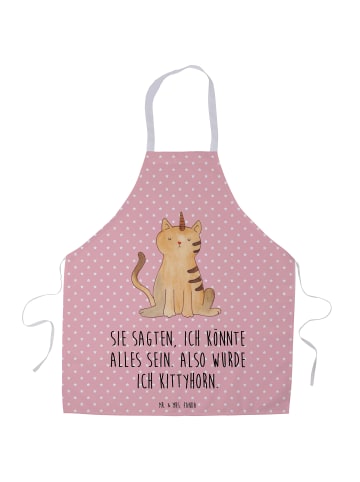 Mr. & Mrs. Panda Kochschürze Einhorn Katze mit Spruch in Rot Pastell
