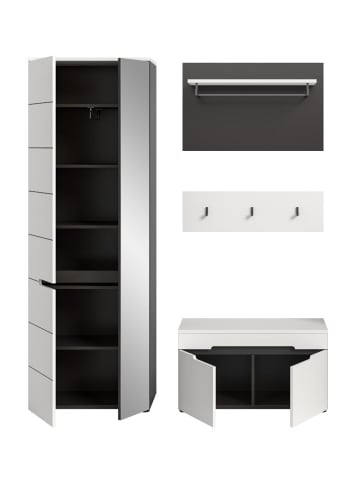 ebuy24 Garderobenmöbel Canu Weiß 160 x 37 cm