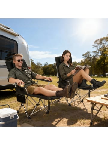 Outsunny Campingstuhl 125L x 48B x 90H cm Schwarz
