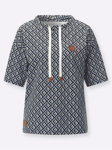 WITT WEIDEN Sweatshirt in eisblau-schwarz-gemustert