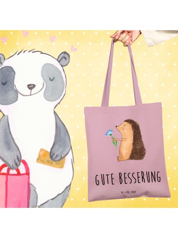 Mr. & Mrs. Panda Umhängetasche Igel Blumen mit Spruch in Rosa Pastell