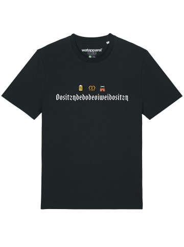 wat? Apparel T-Shirt Dositzndedodeoiweidositzn in Schwarz