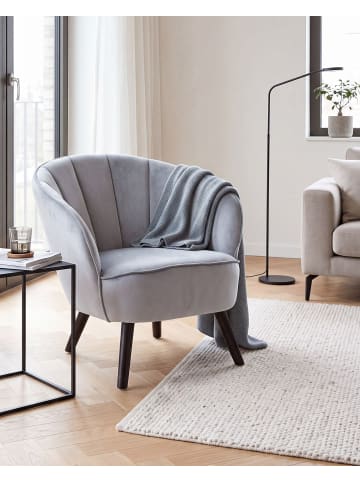Beliani Sessel DALA in Grau/Braun - (W) 52 x (H) 76 x (L) 77 cm