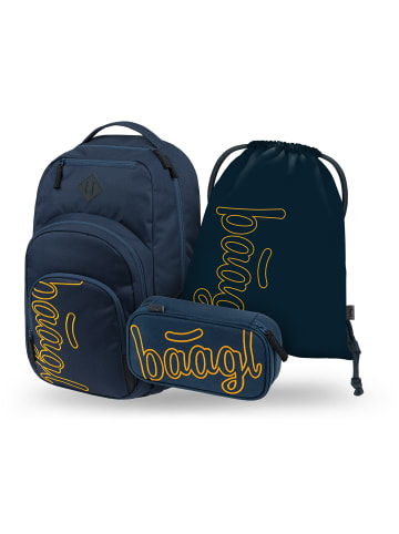 BAAGL 3-tlg. Set: Schulrucksack Coolmate in Schwarz Lux