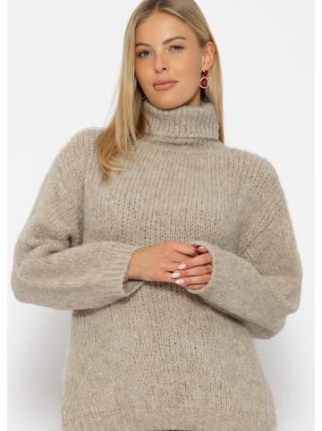 SASSYCLASSY Oversize Rollkragenpullover in Beige