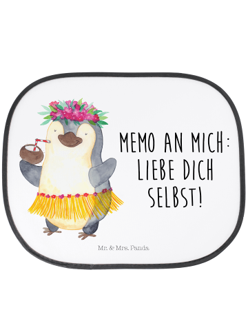 Mr. & Mrs. Panda Auto Sonnenschutz Pinguin Kokosnuss mit Spruch in Weiß