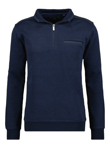 Ragman Stehkragen-Sweater Interlock in Blau
