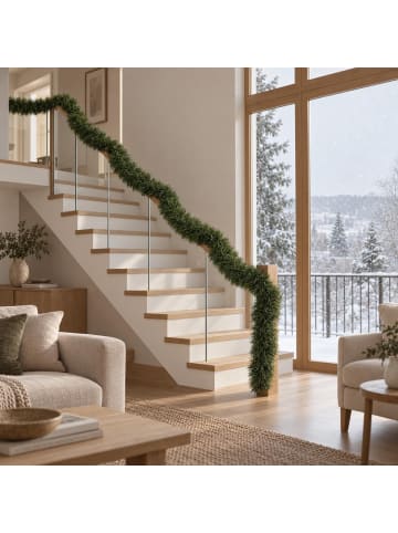 Atmosphera Créateur d'intérieur Dichte Weihnachtsgirlande TRIS in Grün, (B) 20 x (H) 20 x (L) 500 cm