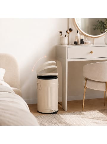 relaxdays Mülleimer in Beige - 12 Liter