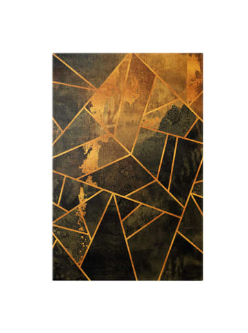 WALLART Leinwandbild Gold - Onyx mit Gold in Schwarz