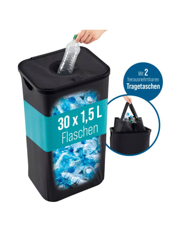 EASYmaxx EASYmaxx Pfandflaschen-Sammelbehälter, 100 l - 2 Tragetaschen & Klettverschluss