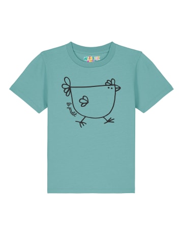 wat? Apparel T-Shirt Le poulet - das Huhn in Teal Monstera