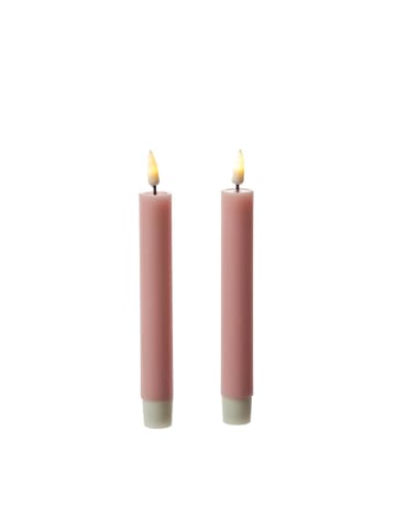 Deluxe Homeart 2x LED Stabkerzen Mia Tafelkerzen Echtwachs H: 15cm in rosa