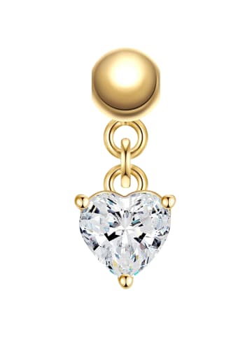 Glanzstücke München Charm Herz aus Sterling Silber mit Zirkonia in gelbgold
