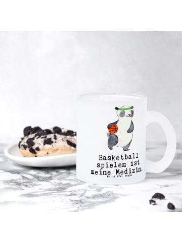 Mr. & Mrs. Panda Teetasse Panda Basketball mit Spruch in Transparent