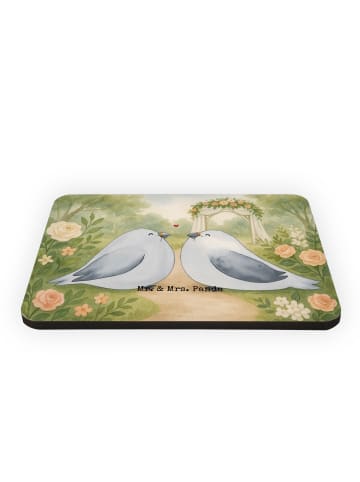 Mr. & Mrs. Panda Kühlschrankmagnet Tauben Liebe Design ohne Spruch in Weiß