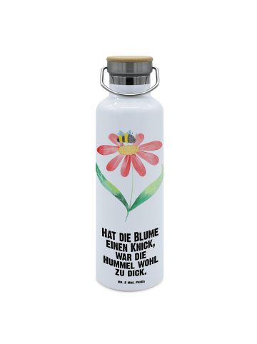 Mr. & Mrs. Panda Trinkflasche Hummel Blume mit Spruch in Weiß