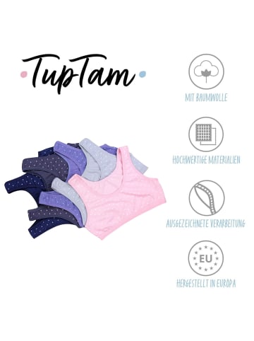 TupTam Mädchen Bustier mit breiten Trägern 5er Pack in rosa/blau