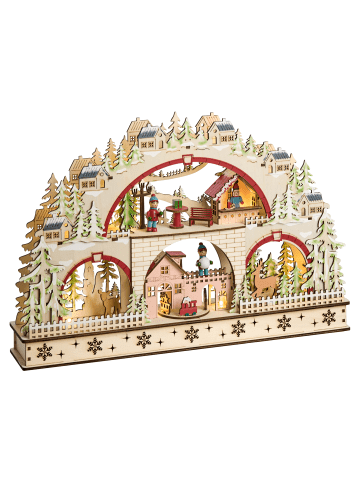 Beliani LED Deko SELURA in Braun/Bunt - (W) 45 x (H) 30 x (L) 8 cm