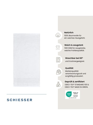Schiesser Frottier-2er-Set: Duschtücher Milano in Weiß