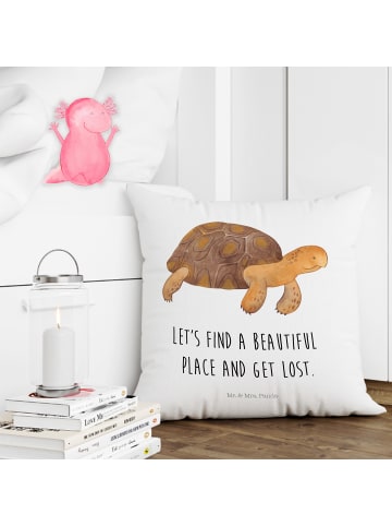 Mr. & Mrs. Panda Kopfkissen Schildkröte MHerzieren mit Spruch in Weiß