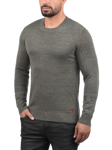 BLEND Strickpullover BHLars 20703347ME Strickpulli mit aufgestickten Ellenbogenpatches in Grau