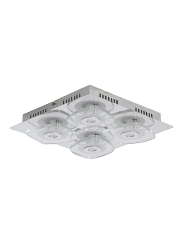 näve LED Deckenleuchte "LUCCA" in silber - (L)31 cm x (B)31 cm x (H)7 cm - EEK F