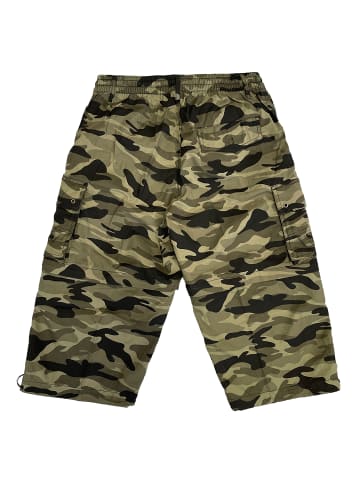 YSROMA Tarnmuster Cargo Shorts mit elastischem Bund in Grün