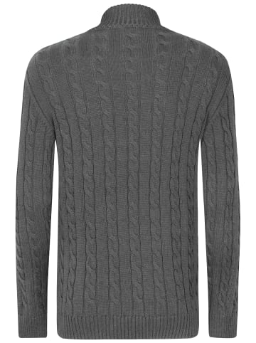 Felix Hardy Zopfmuster Halber Reißverschluss Pullover in Anthrazit