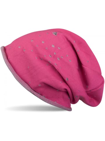 styleBREAKER Beanie Mütze in Pink-Grau