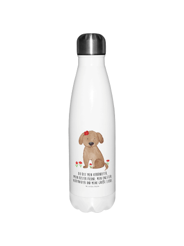 Mr. & Mrs. Panda Thermosflasche Hund Dame mit Spruch in Weiß
