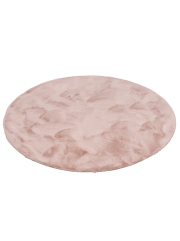 Pergamon Fellteppich Luxus Super Soft Plush Rund in Altrosa