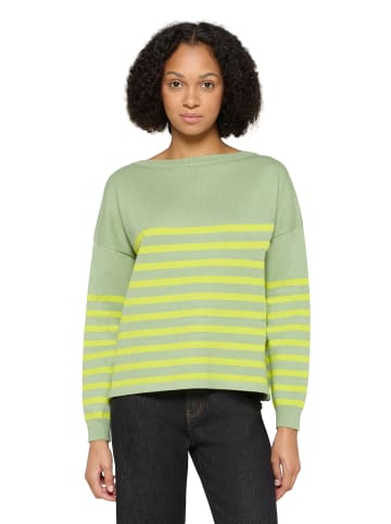 CARTOON Strickpullover mit U-Boot-Ausschnitt in Green/Yellow