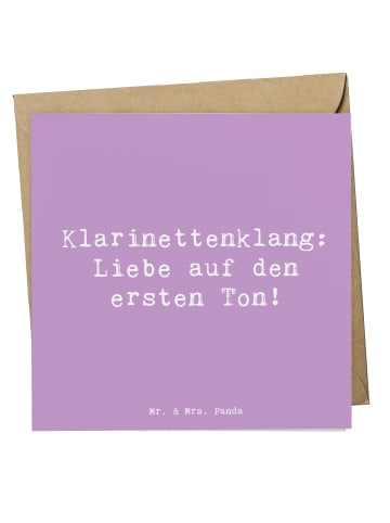 Mr. & Mrs. Panda Doppelkarte Spruch Klarinette Liebe mit Spruch in Lavendeltraum