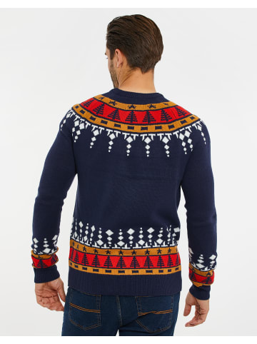 Threadbare Weihnachtspullover THB Xmas Jumper Oslo in blau-schwarz