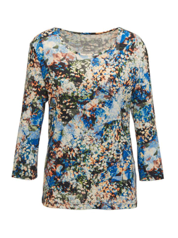 GOLDNER Shirt Druckshirt in kraftvollen Farben in schwarz / azurblau / gemustert