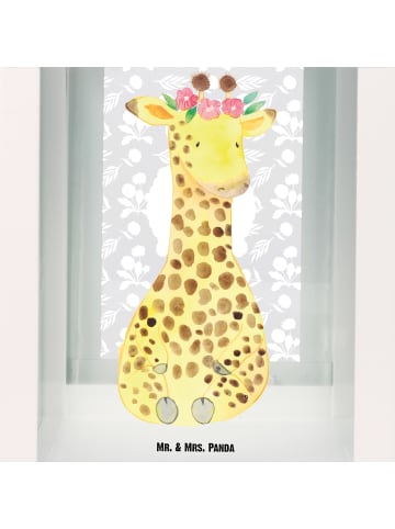 Mr. & Mrs. Panda Deko Laterne Giraffe Blumenkranz ohne Spruch in Transparent